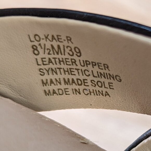 Louise et Cie Black Leather Block Heel Crossover Sandals - Picture 11 of 12